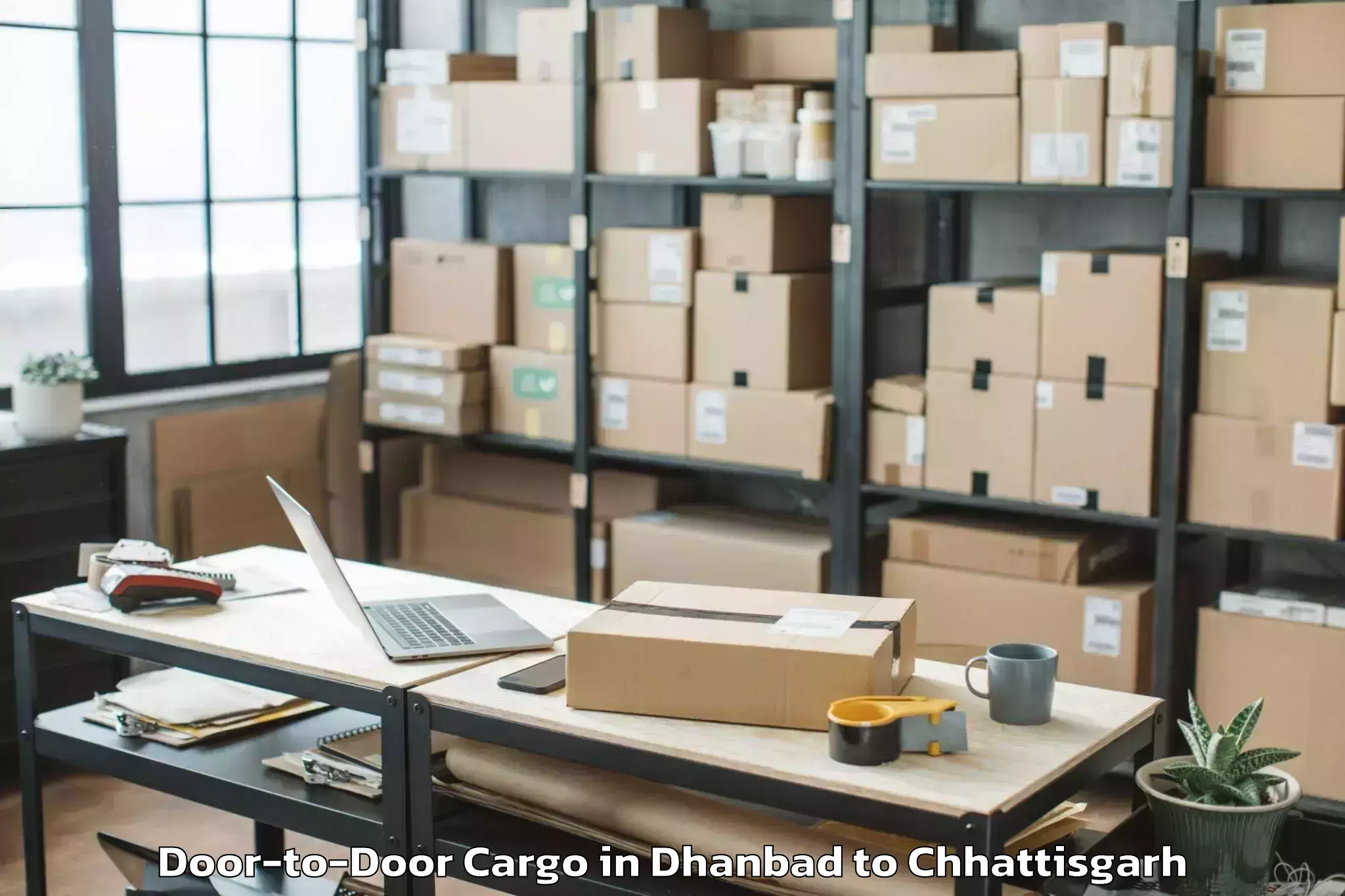 Easy Dhanbad to Chopan Door To Door Cargo Booking